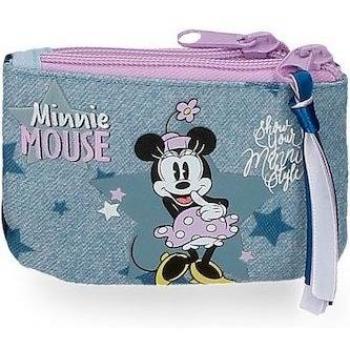 Monedero Disney Minnie Style para Niños Azul con Bolsillo Trasero 11.5x8x2.5cm