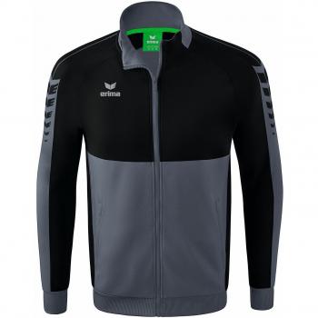 Erima Six Wings Worker Jacket - Unisex Zip Sweatshirt in Gray and Black