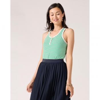 Naf Naf - Top de mujer sin mangas con estampado de rayas