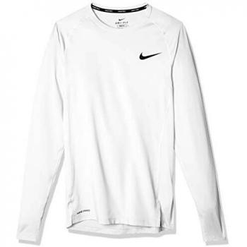 NIKE M NP Top LS Tight Camiseta de Manga Larga, Hombre, White/Black, S