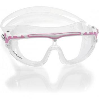 Gafas de natación Cressi Skylight en color blanco-rosa, diseño ergonómico, lentes antiniebla y protección UV, ajuste fácil con hebilla trasera, ideales para piscina