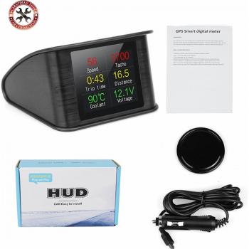 Pantalla Head Up T600 para Coche - OBD2, GPS, Velocímetro Digital, Kilometraje, Combustible, Voltaje y Temperatura