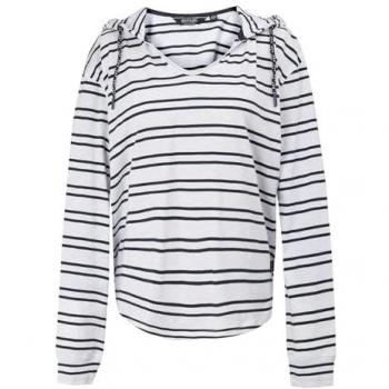 Regatta Women's Lightweight Breathable V-Neck Hoodie in White/Navy