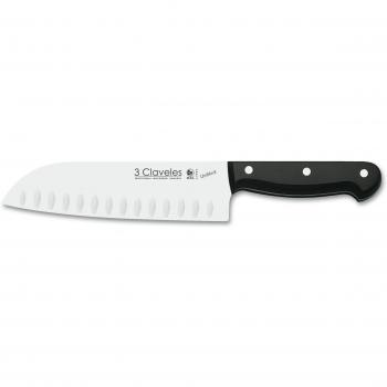 3 Claveles Uniblock Cuchillo de Cocina Santoku, Negro, 18 cm - 7