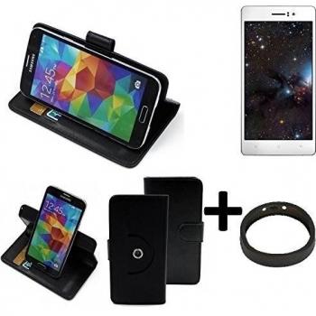 TOP SET: 360° Funda Smartphone para Oppo R5, negro + anillo protector | Función de stand Caso Monedero BookStyle mejor precio, mejor funcionamiento - K-S-Trade