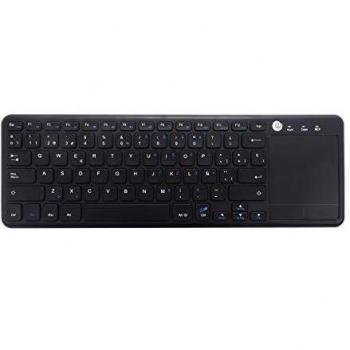 CoolBox Cooltouch - Teclado inalámbrico 2.4Ghz con touchpad multitáctil para PC/Portátil/Smart TV/Tablet. Versión Española - Color Negro