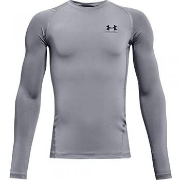 Under Armour HeatGear Long Sleeve T-Shirt for Boys (Ages 10-12) - Gray/Steel/Black