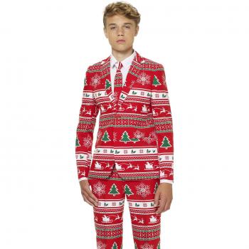 OppoSuits Winter Wonderland Red Christmas Suit for Boys (Ages 10-16)