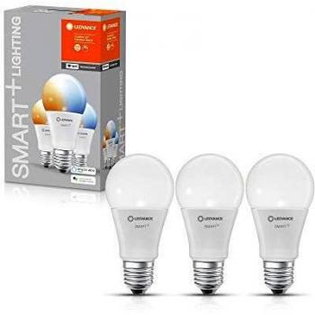 Pack de 3 bombillas LED inteligentes E27 9W 806 lm regulables en color (2700-6500K) con tecnología WiFi