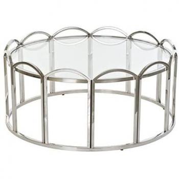 Mesa auxiliar DKD Home Decor Cristal Plateado Metal (100 x 100 x 45 cm)