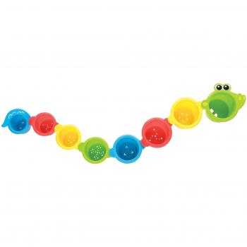 Playgro Vasos Apilables Cocodrilo, 8 figuras, Desde los 6 Meses, Croc Cups, Multicolor, 40087