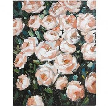 BigBuy Home S0110298 Cuadro Óleo Madera de Pino, Rosas, 80 X 4 X 100 cm