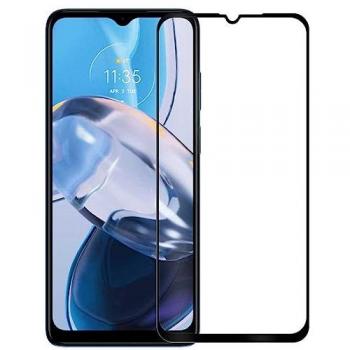 Protector de Pantalla Cristal Templado con Marco Negro 9D 9H para Motorola Moto E22/E22i Antigolpes Premium 0.3mm