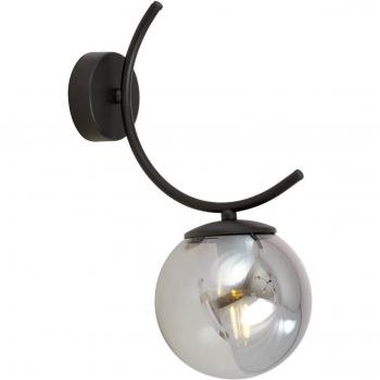 Aplique de pared Euluna Boston, negro/grafito, 1 luz, metal y cristal, dimensiones h: 33 x l: 14 cm