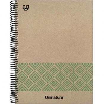 Cuaderno reciclado A4 Kraft soft tapa dura 80 hojas 90gr cuadrícula 4x4 mm verde Uninature