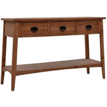 vidaXL Mesa Consola de Madera de Abeto Maciza Marrón 126x40x77.5cm Mobiliario