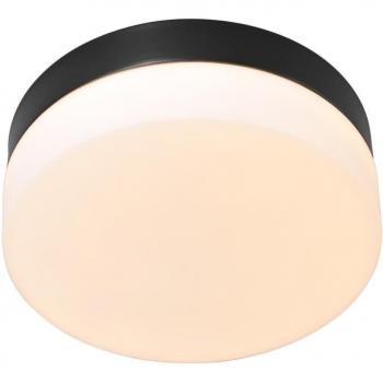Plafón LED Ikaro negro, Ø 24 cm, metal, plástico, integrado (LED)