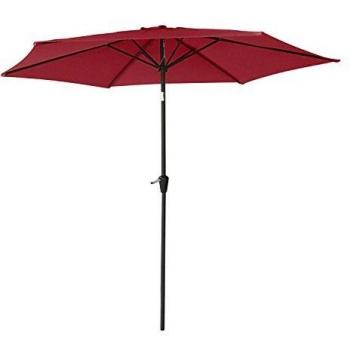 Sombrilla Recta Hapuna 2,70m Rojo con Manivela y Tejido de Aluminio