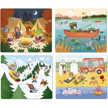 Vilac- 4 Puzzles evolutivos Les Vacance 2634, Multicolor