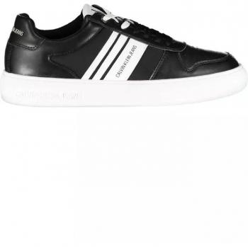 Calvin Klein Men's Black Sporty Lace-Up Sneakers with Contrasting Accents - EU45/US12