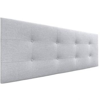 Cabecero Tapizado Acolchado Capitón Acualine 8cm Grosor Tela Polipiel Gris Perla 145x60cm para Camas 120/135/140