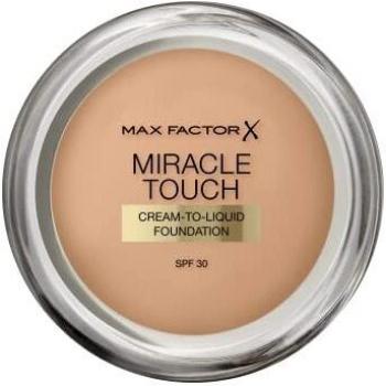 Max Factor Miracle Touch Foundation, Shade 060 Sand, 11.5 g, Skin Perfecting Formula with SPF 30 and Hyaluronic Acid