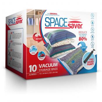 Bolsas de almacenamiento al vacío de Spacesaver, 10 unidadesBomba manual de vacío incluida, para llevar en viajes.