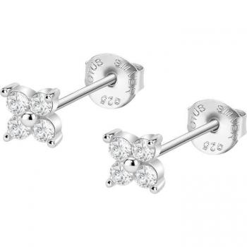 Pendientes Lotus Silver LP3749-4/1 con Circonita y Motivo de Flor en Plata Brillante