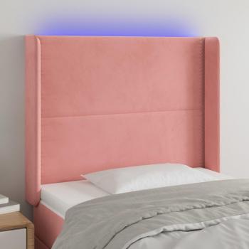 Cabecero Led Rosa 83x16x128 cm Terciopelo