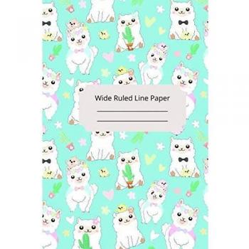 Baby alpaca theme wide ruled line paper 7