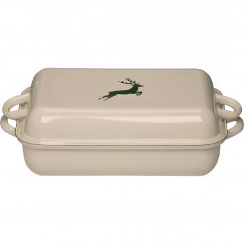 Sartén de Hierro Fundido con Tapa Ciervo Verde 37x26 cm, Esmalte