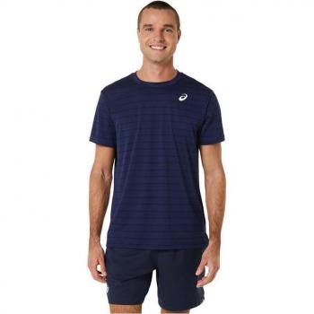 Camiseta Asics Court Stripe Marino Negro