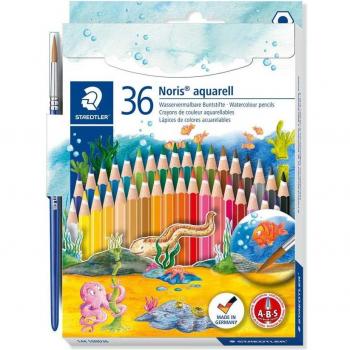 Lápices de colores acuarelables Staedtler Noris Club, 36 colores, alta calidad, excelente pigmentación, fácil mezcla y difuminado, ideal para técnicas de acuarela y dibujo