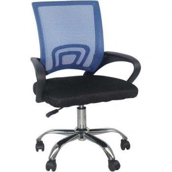 Silla de Escritorio Classic Thinia Home Ergonómica con Respaldo de Malla Transpirable, Soporte Lumbar, Reposabrazos, Altura Ajustable y Ruedas, Azul, 52
