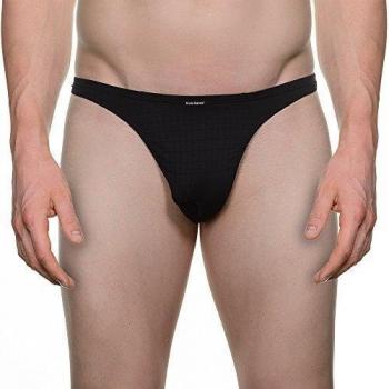 Bruno Banani String Check Line - Tanga para hombre, color schwarz