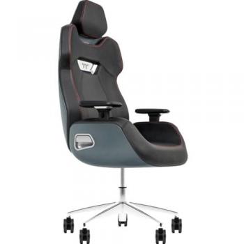 Silla Gamer Thermaltake Argent E700 de Cuero Real con Tela Houndstooth y Diseño de Studio F. A. Porsche en Color Gris Espacial