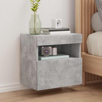 Mueble de TV de pared con luces LED gris hormigón 40x30x40 cm vidaXL
