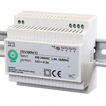 Fuente de Alimentación LED POS 100W 12V DC 8.3A para Riel DIN