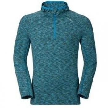 Odlo - Sillian Hoody Midlayer 1/2 Zip, color seaport, talla XL