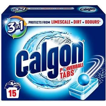 Calgon 3-in-1 Washing Machine Water Softener, 15 Tablets