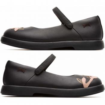 CAMPER Twins - Black Smooth Leather Ballerinas, Size 25/8