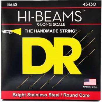 DR Strings LMR5-130 Hi-Beams Medium to Heavy 5-String Electric Bass String Set, Extra Long Scale