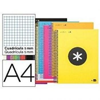Liderpapel KD63 - Bloc Espiral Liderpapel A4 Micro Antartik Tapa Forrada 120 H 100G Cuadro 5 Mm 5 Banda4 Taladros Colores Surtidos