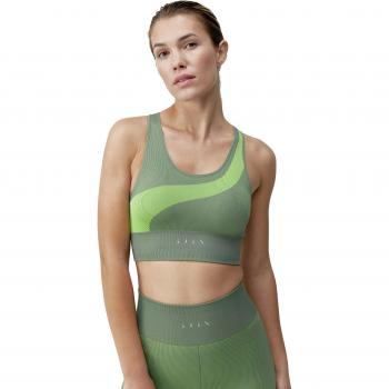 Top Deportivo Aila Seamless Verde Claro para Mujer - Soporte Medio-Alto