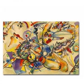 Impresión sobre Lienzo Kandinsky Composición 2, Poliéster Multicolor, 100x3x70 cm