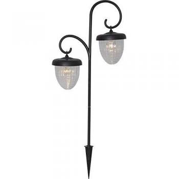Bolardo Solar LED Bellota, 2 luces, cálido y negro