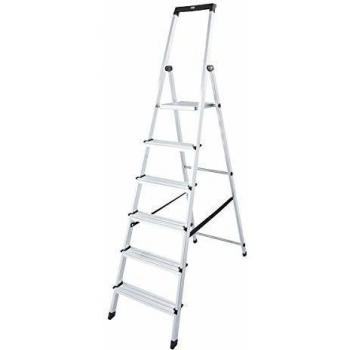 Escalera de Aluminio MONTO Solidy, 6 Escalones, con Plataforma de Seguridad y Altura de Trabajo 327 cm
