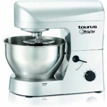 Taurus - Batidora Amasadora Mixingchef, 650W, 4.5L, 6 Veloc.+Turbo, Plata, V.Metalica