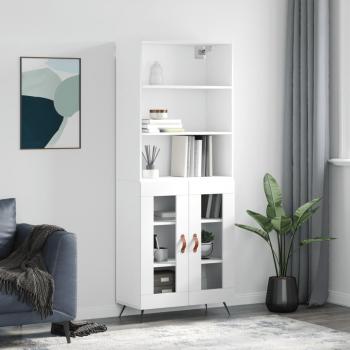 Aparador alto de madera multicapa blanco 69,5x34x180 cm