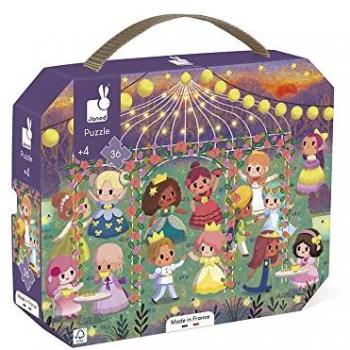 PUZLE PRINCESAS 36 PZAS - Janod Puzzle para Niños con 36 Piezas, Juguete Educativo que Fomenta la Motricidad y Concentración, Incluye Maletín con Asa